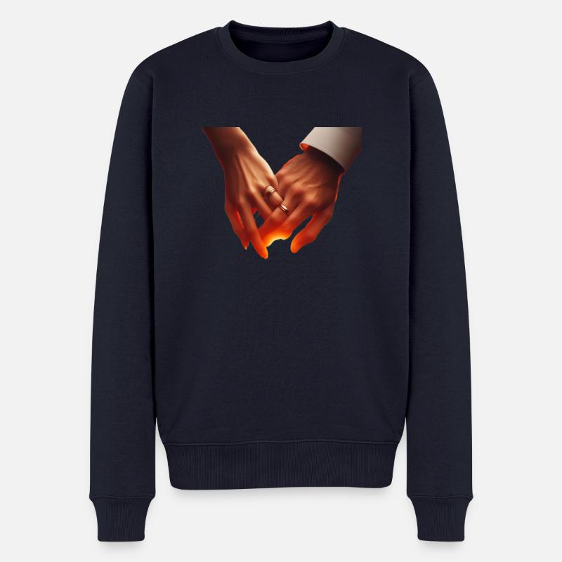 Händchen halten - Männer Premium Bio Pullover - Navy