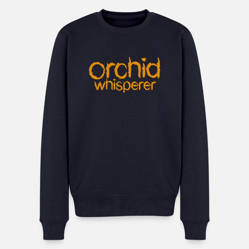 Orchideen Flüsterer Text - Männer Premium Bio Pullover - Navy
