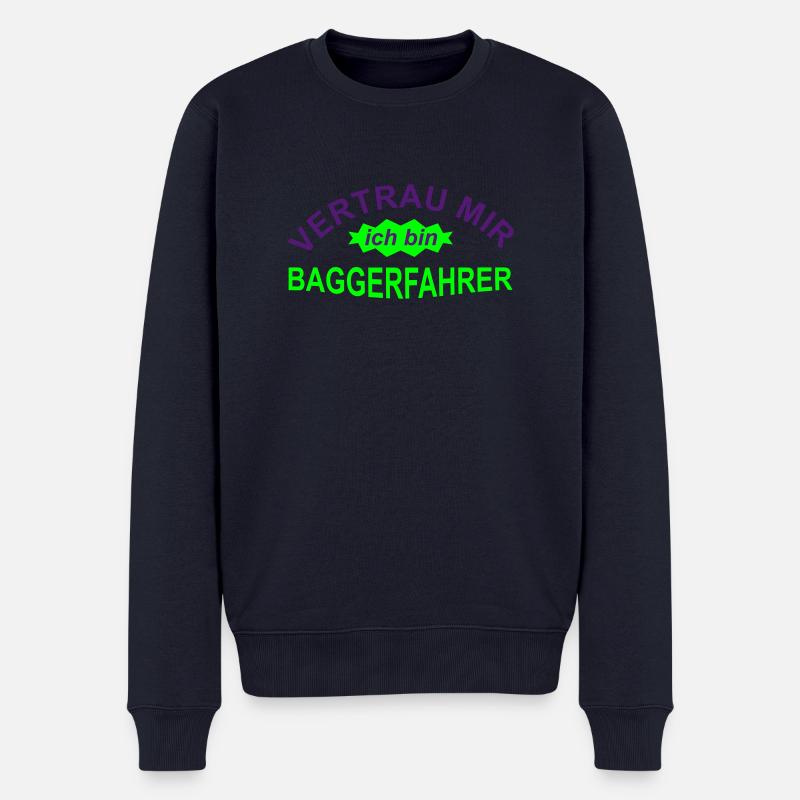 baggerfahrer - Männer Premium Bio Pullover - Navy