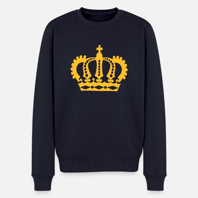 Krone Sieger König - Männer Premium Bio Pullover - Navy