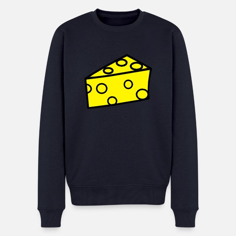 Fromage / morceau de fromage - Pull Premium bio Homme - bleu marine