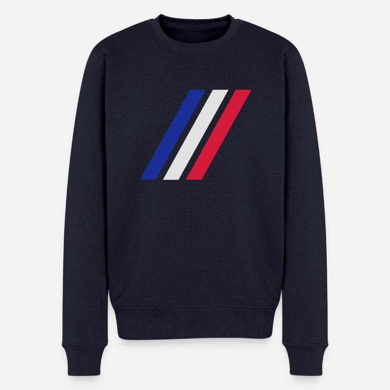 france stripe flag - Männer Premium Bio Pullover - Navy