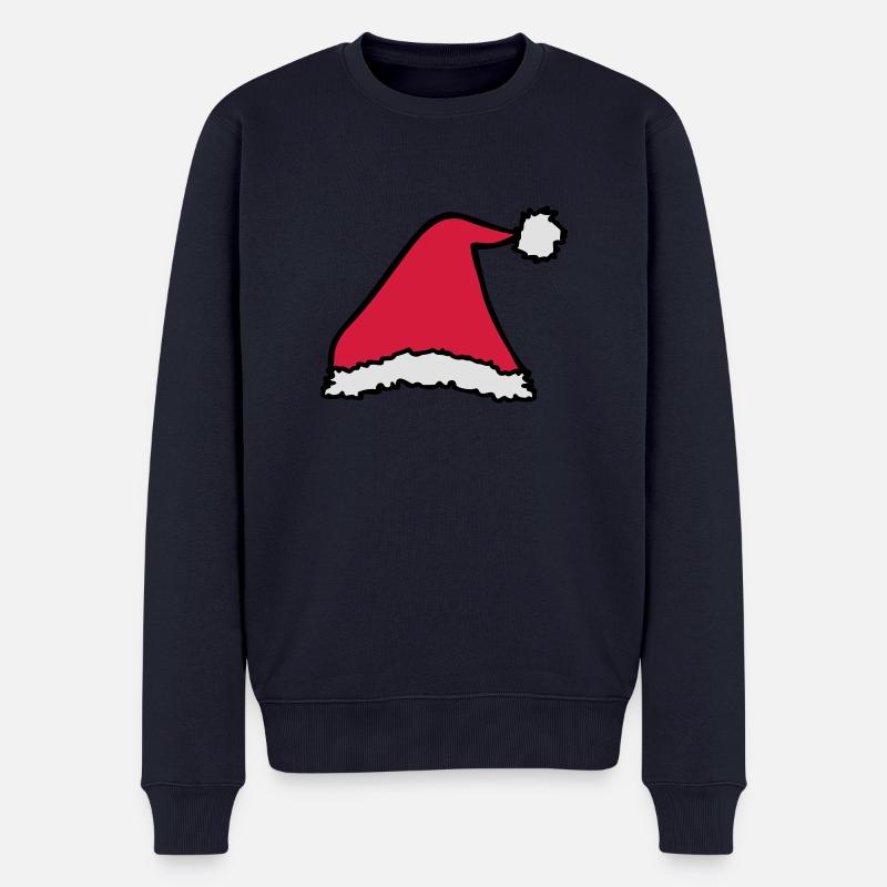 Chapeau de Père Noël - Pull Premium bio Homme - bleu marine