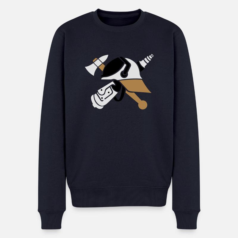 Feuerwehr Logo 3farbig - Männer Premium Bio Pullover - Navy