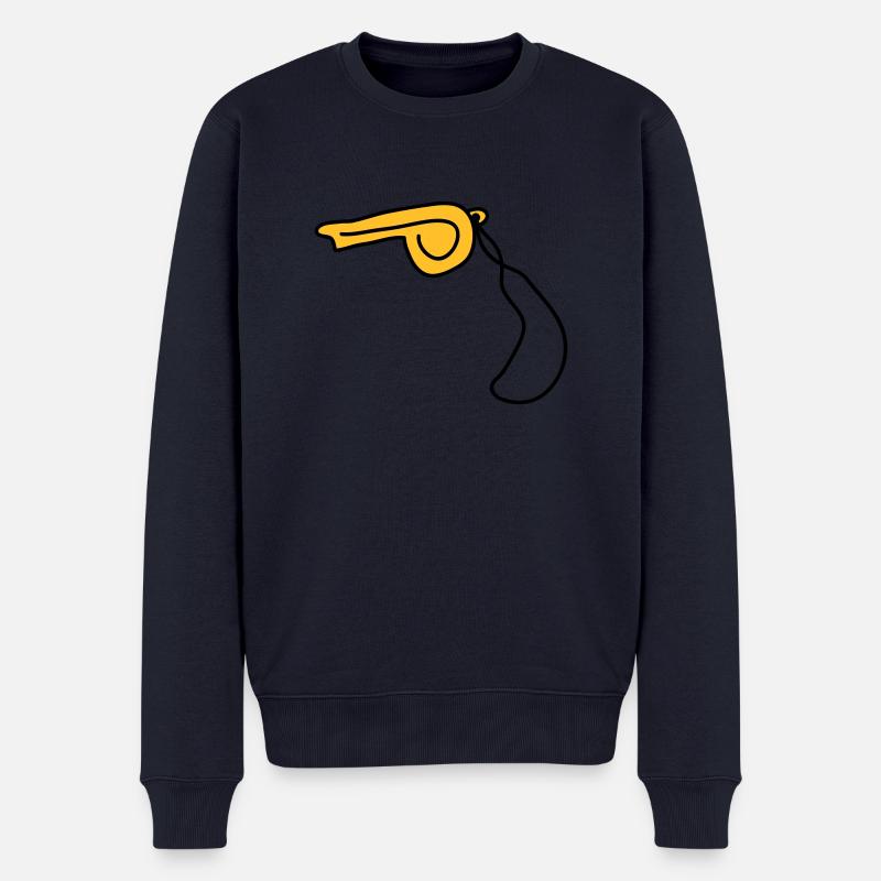 pfeife_2c - Männer Premium Bio Pullover - Navy