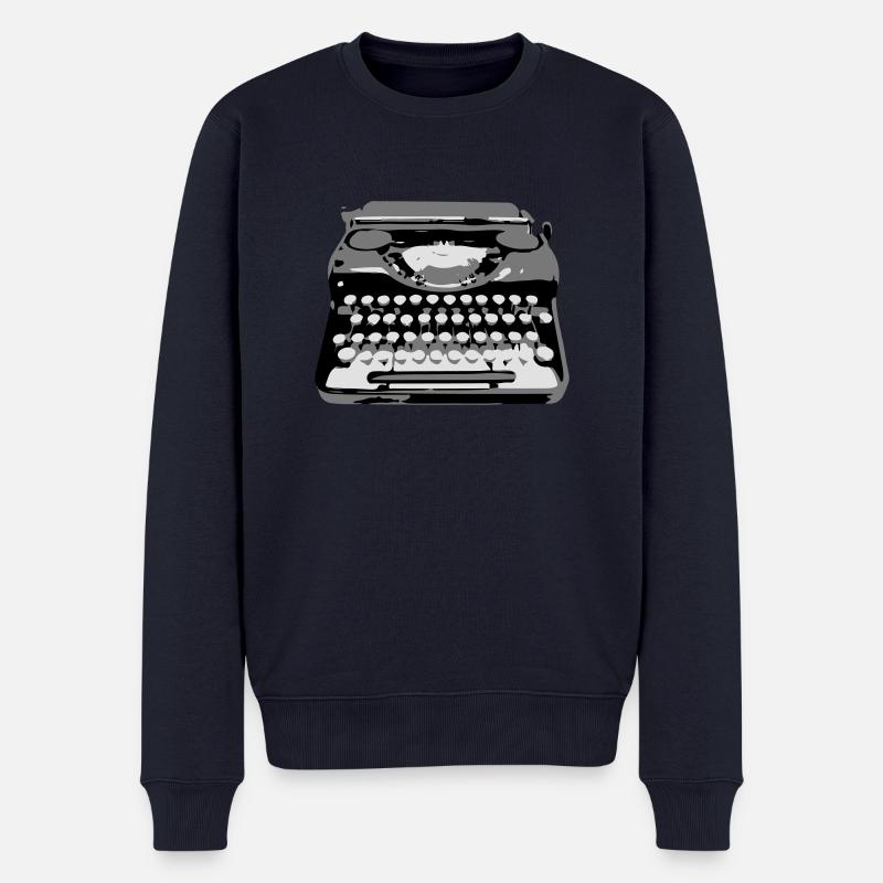 Schreibmaschine - Männer Premium Bio Pullover - Navy