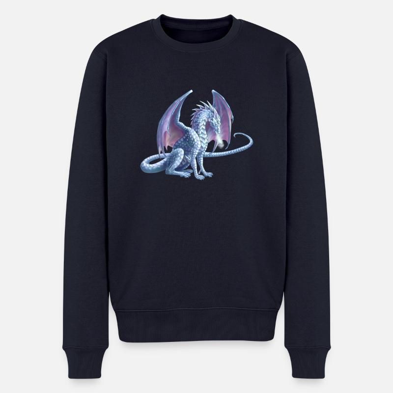 Eisdrache - Männer Premium Bio Pullover - Navy