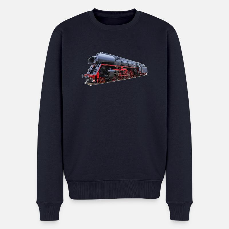 Dampflok BR 01 519 - Männer Premium Bio Pullover - Navy