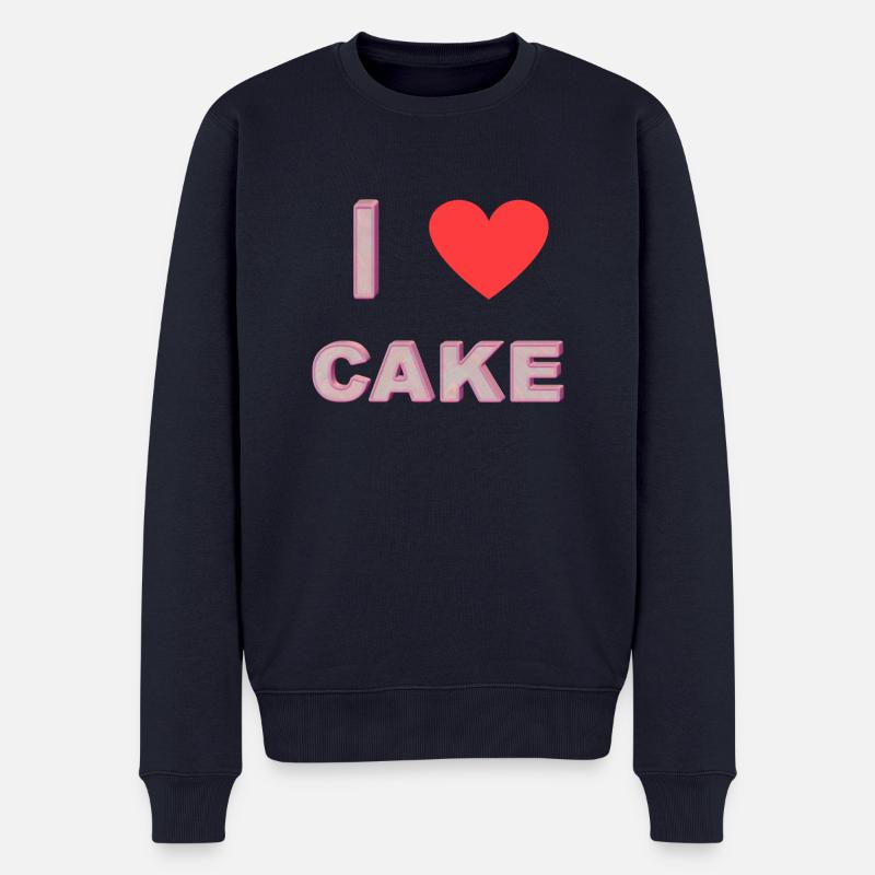 Ich liebe Kuchen - Männer Premium Bio Pullover - Navy