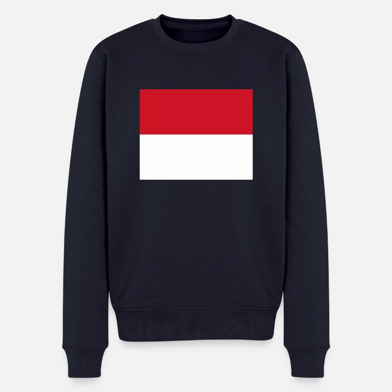 Monaco flag / Drapeau Monaco - Pull Premium bio Homme - bleu marine