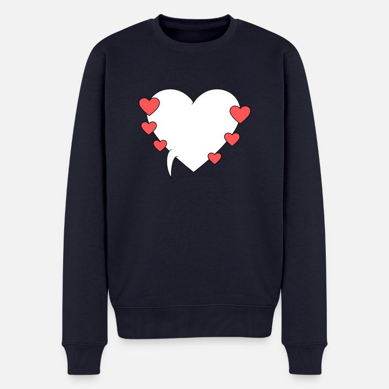 Bulle avec cœurs 3 - Pull Premium bio Homme - bleu marine
