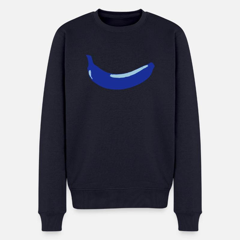 Banane-Blue - Männer Premium Bio Pullover - Navy