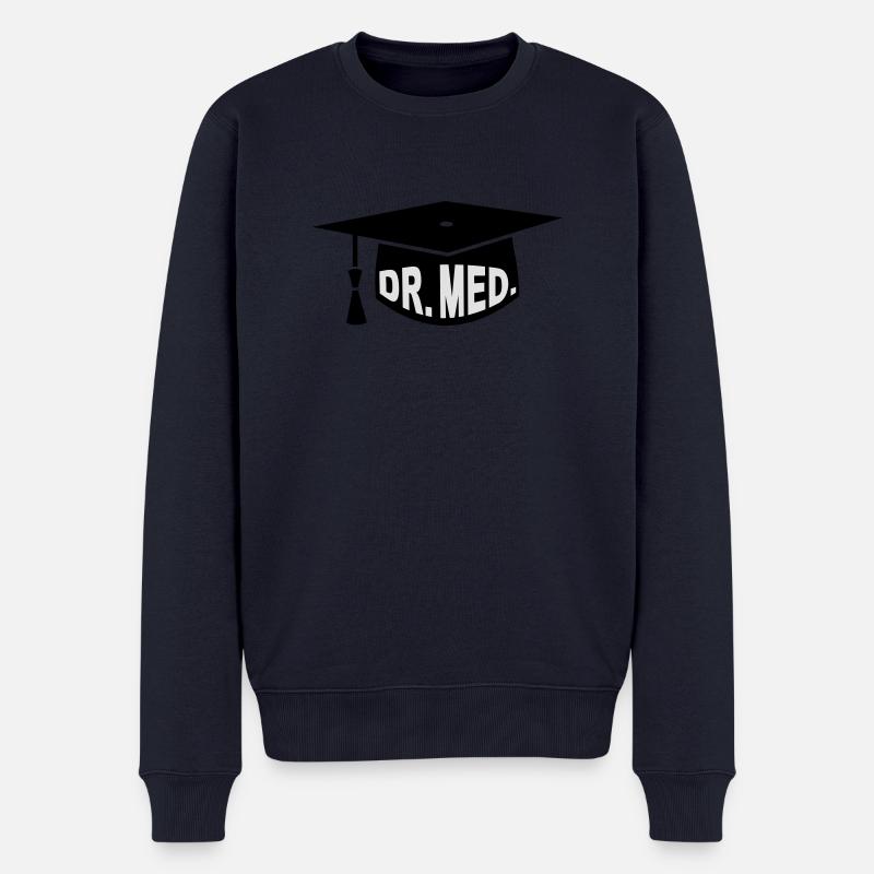 Doktor - Arzt - Mediziner - Geschenk - Doktorhut - Männer Premium Bio Pullover - Navy