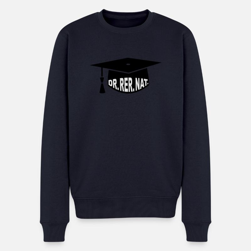 Doktor - Doktorhut - Studium - Geschenk - Dr. rer. - Männer Premium Bio Pullover - Navy