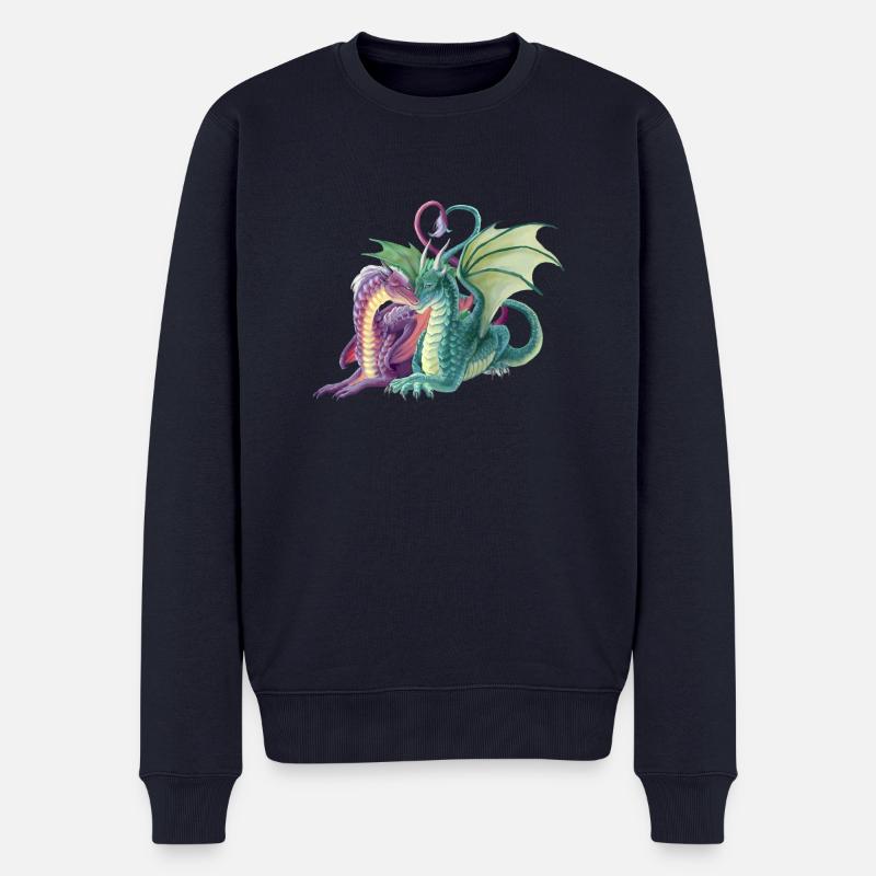 love dragons - Männer Premium Bio Pullover - Navy