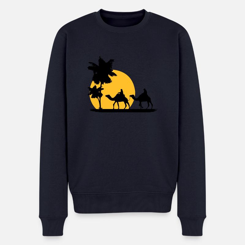 Camel - Kamel - Dromedar - Karawane - Männer Premium Bio Pullover - Navy