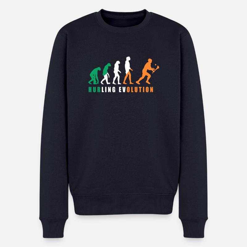 The Evolution of Hurling - Männer Premium Bio Pullover - Navy