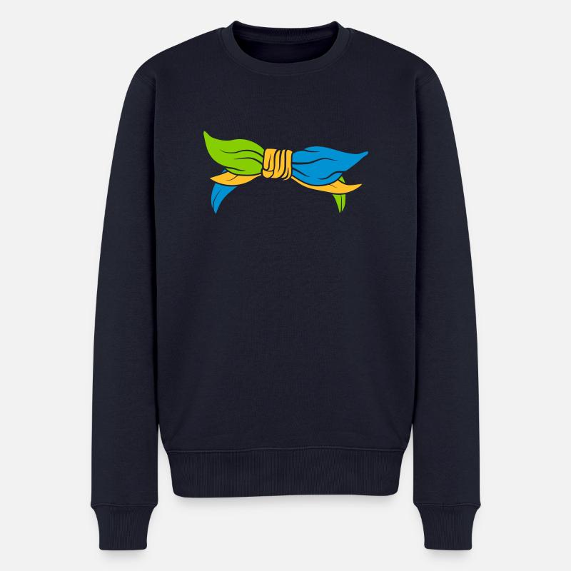 Bunte weibliche Kopfbedeckung Kopftuch - Männer Premium Bio Pullover - Navy