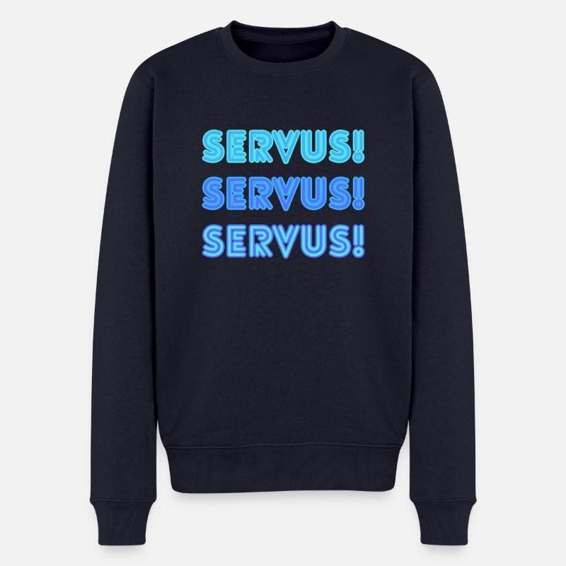 Servus Servus Servus - Männer Premium Bio Pullover - Navy
