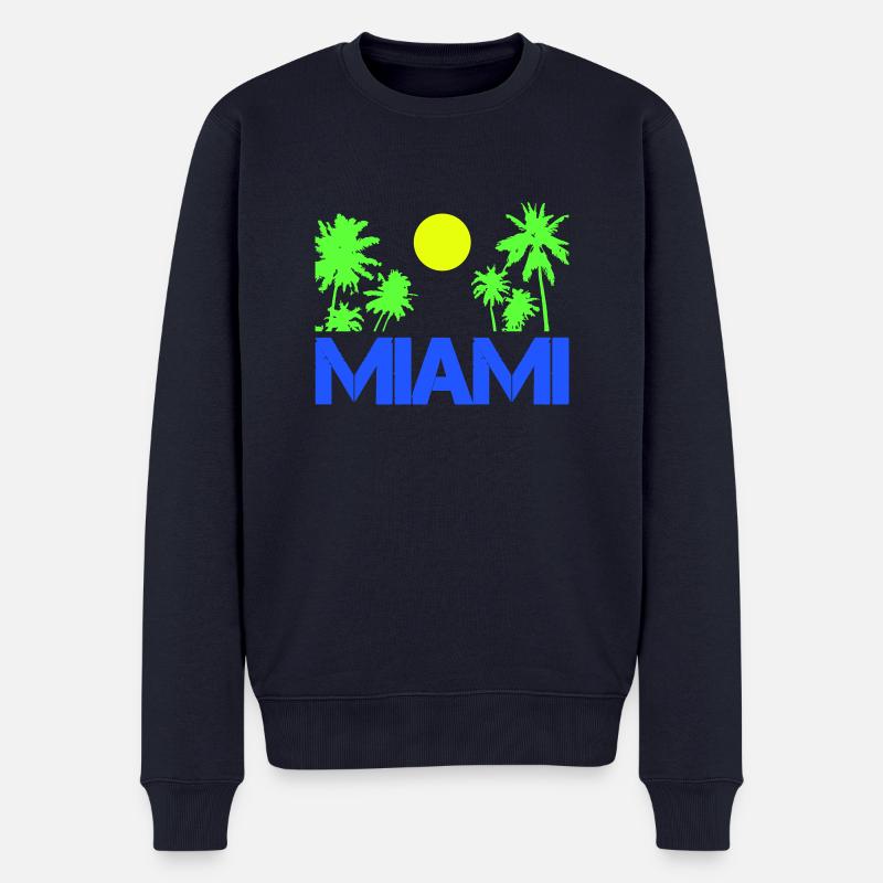 miami - Männer Premium Bio Pullover - Navy