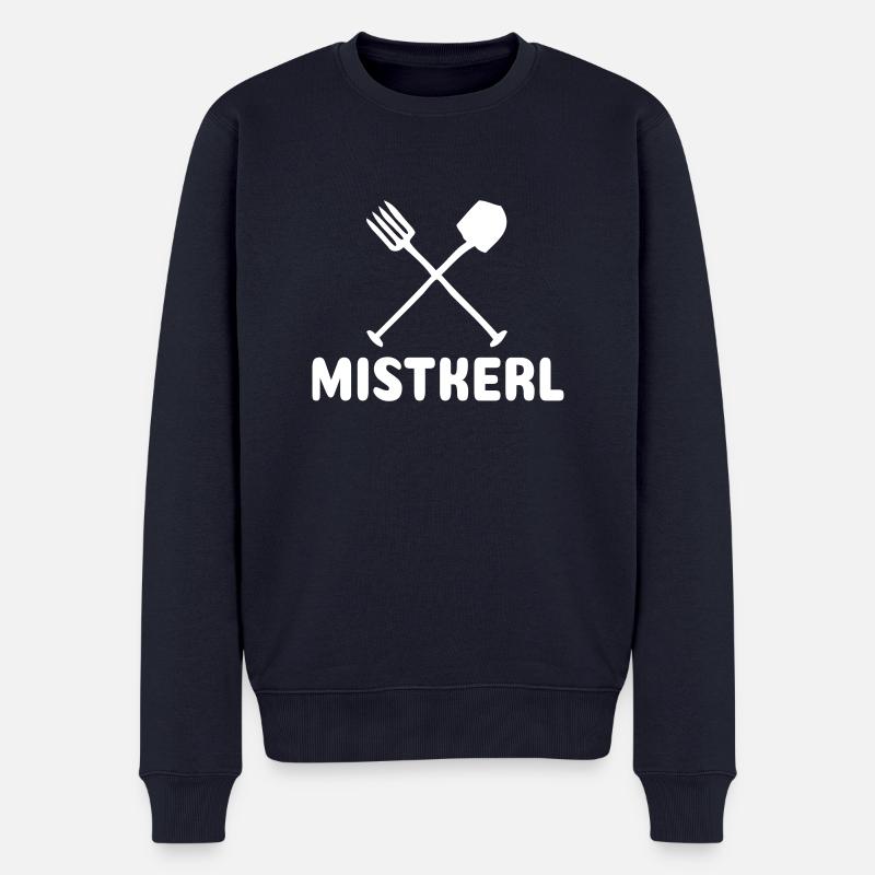 Mistkerl white - Männer Premium Bio Pullover - Navy