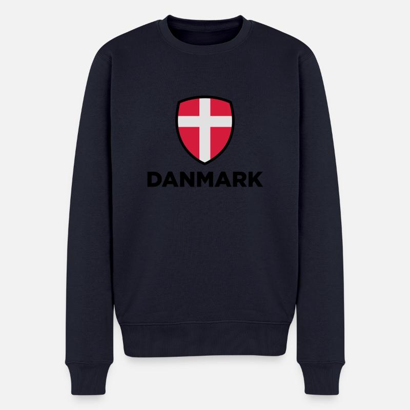 Nationalflagge von Dänemark - Männer Premium Bio Pullover - Navy