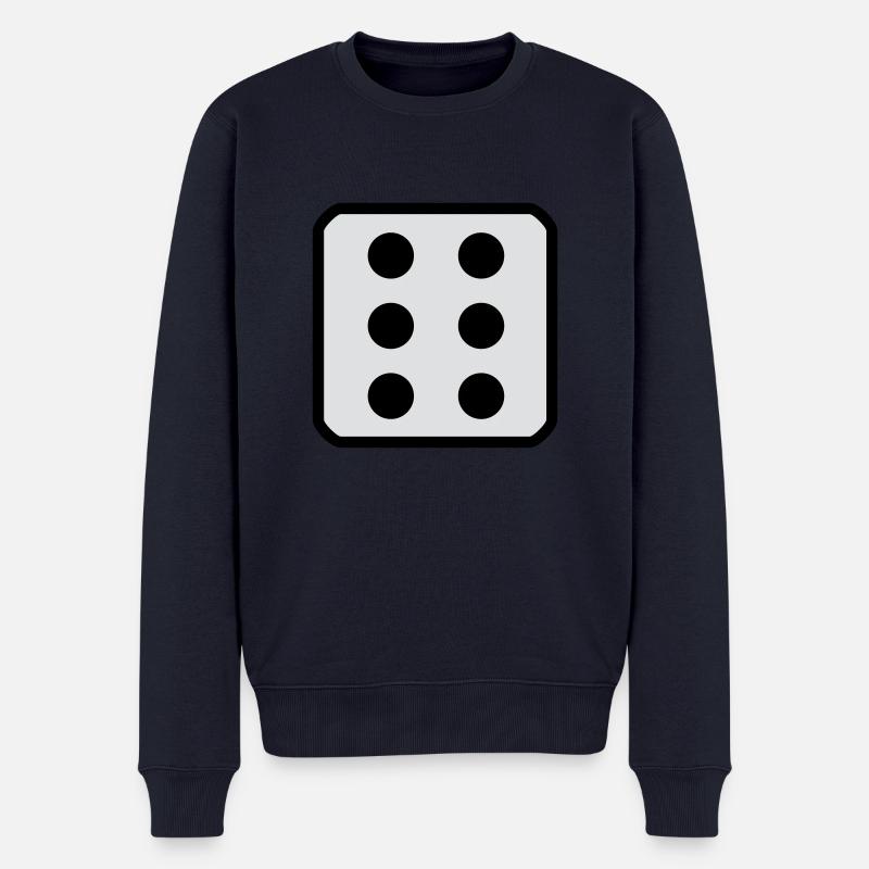 Würfel 6 - Männer Premium Bio Pullover - Navy