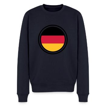 Deutschland - Männer Premium Bio Pullover - Navy - Vorne - Nico (187cm)