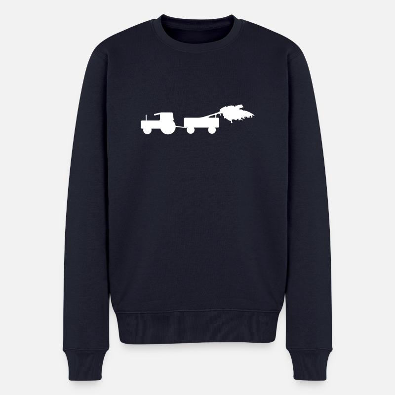 Kirchweih Traktor mit Hänger - Männer Premium Bio Pullover - Navy