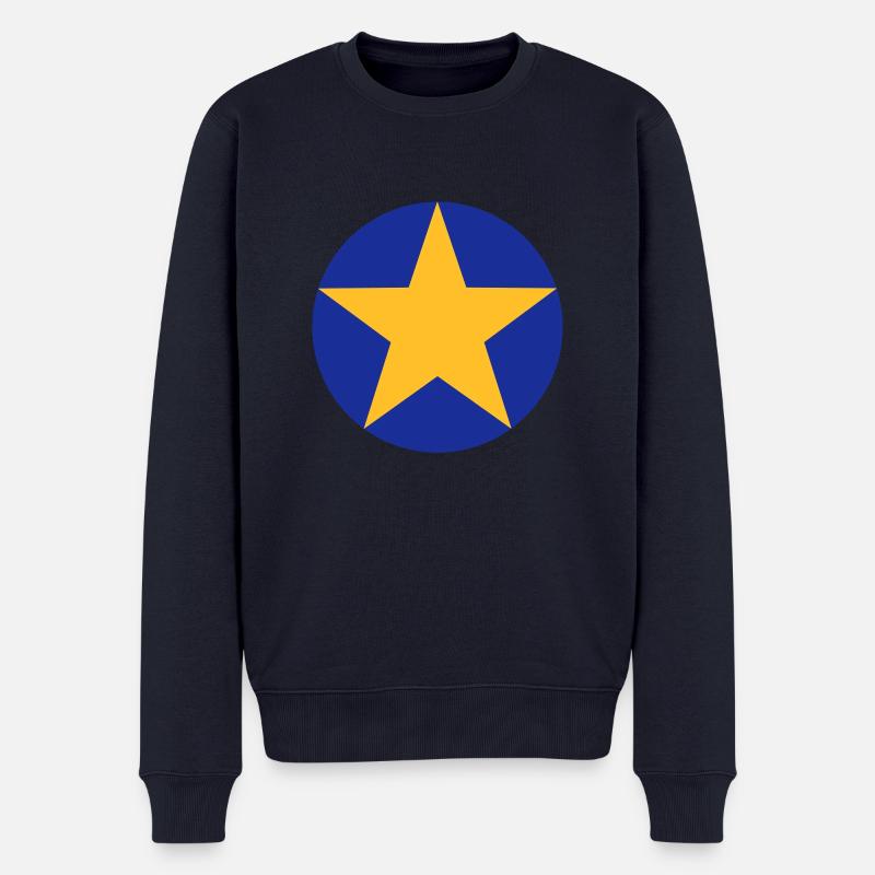 Stern_01 - Männer Premium Bio Pullover - Navy