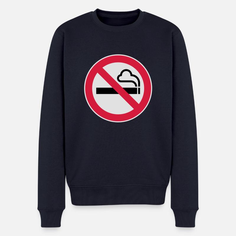 No smoking sign - Männer Premium Bio Pullover - Navy