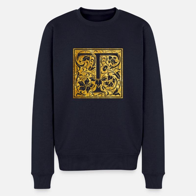 Initials-T - Männer Premium Bio Pullover - Navy