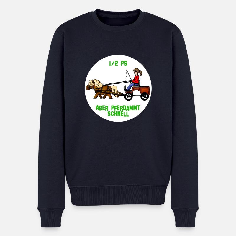 Pferdammt schnell - Männer Premium Bio Pullover - Navy