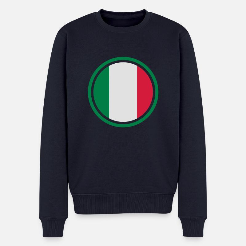 italyflag_3c - Männer Premium Bio Pullover - Navy