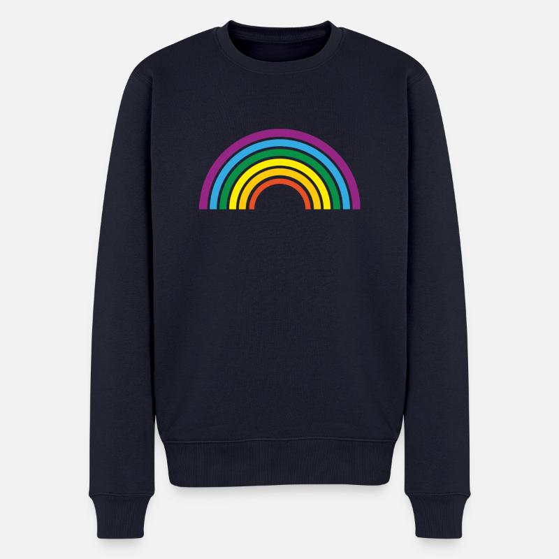 Regenbogen - Männer Premium Bio Pullover - Navy
