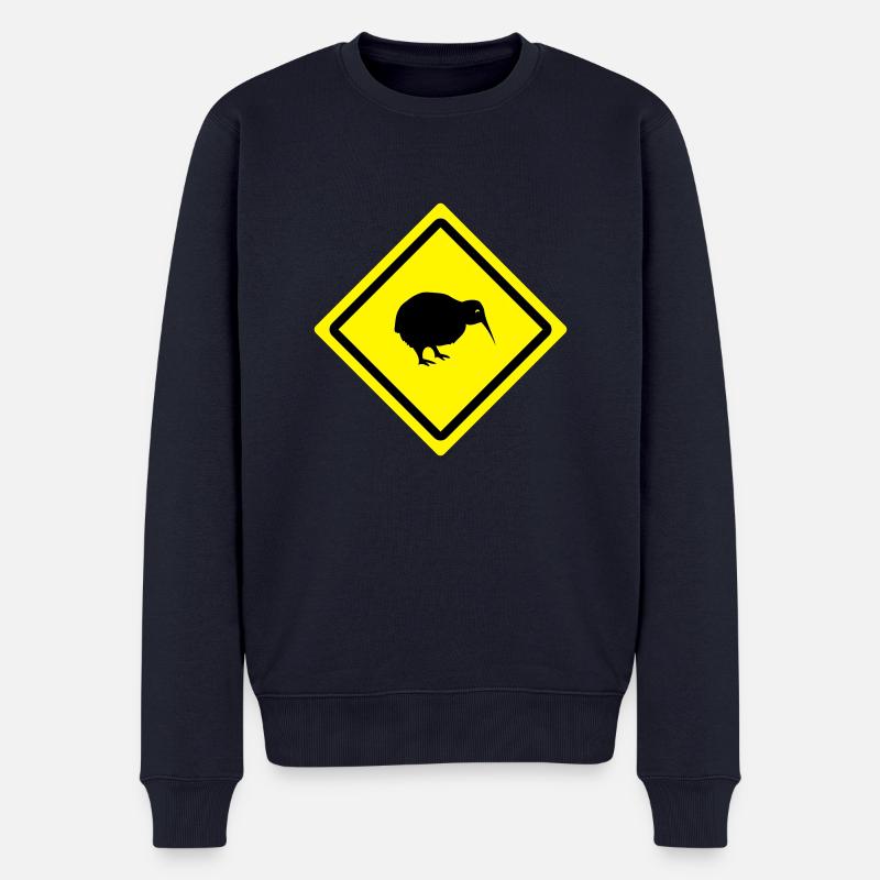 kiwi roadsign - Männer Premium Bio Pullover - Navy