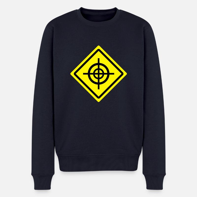 fadenkreuz roadsign - Männer Premium Bio Pullover - Navy