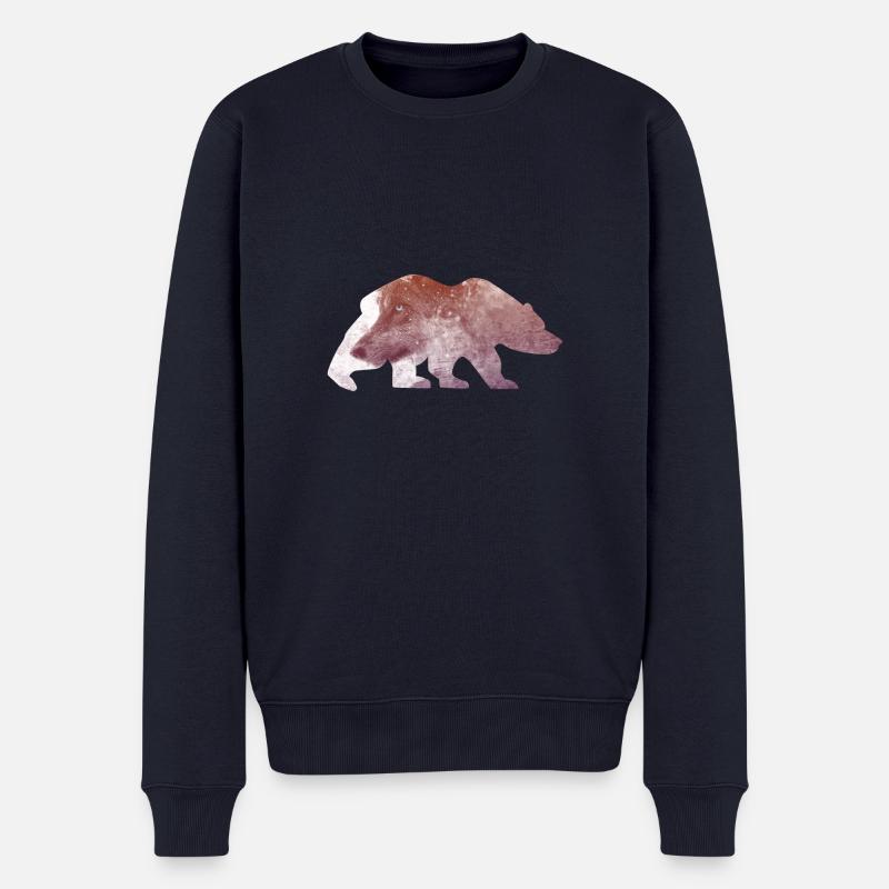 Bär und Wolf - Männer Premium Bio Pullover - Navy