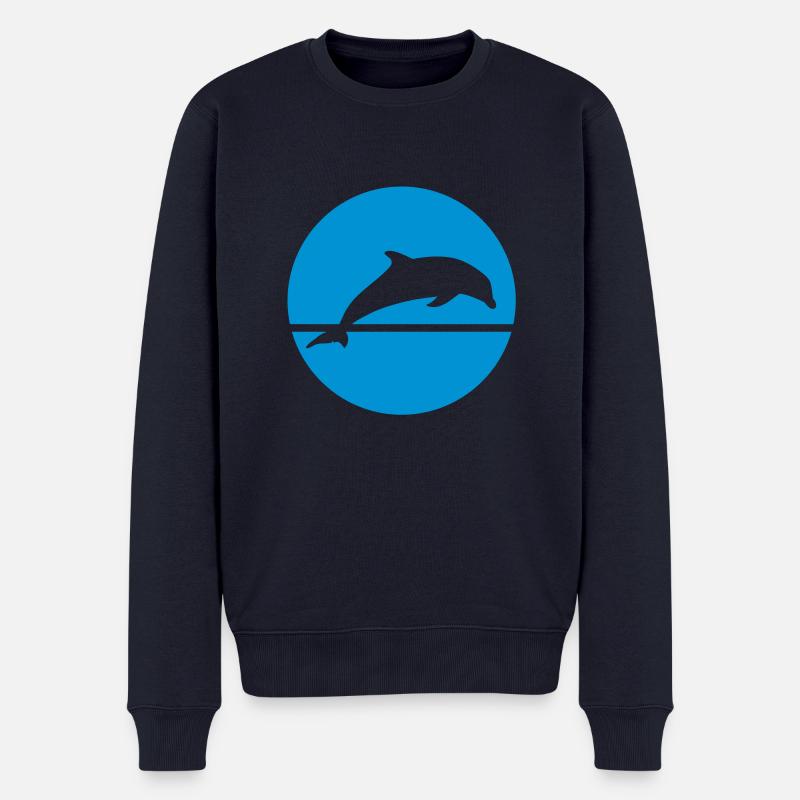 Delfin - Männer Premium Bio Pullover - Navy