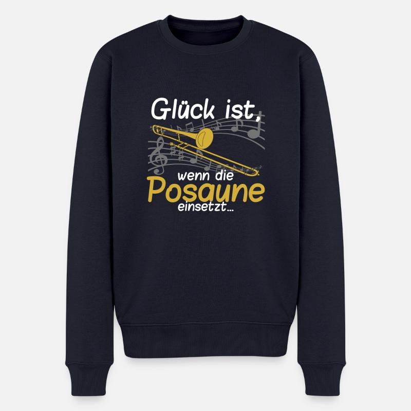 Glück ist_Posaune - Männer Premium Bio Pullover - Navy