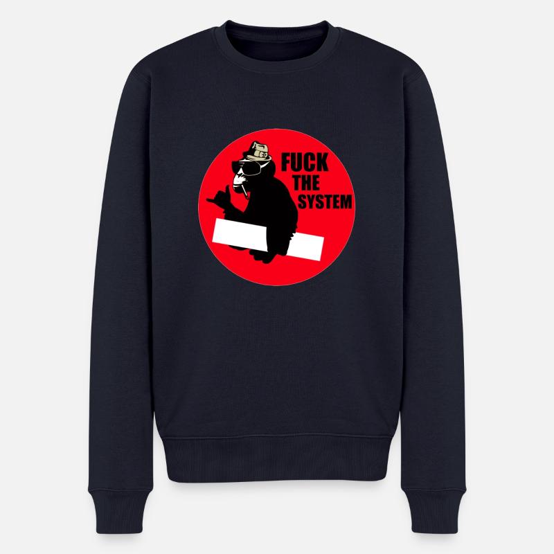 fuck the system - Männer Premium Bio Pullover - Navy