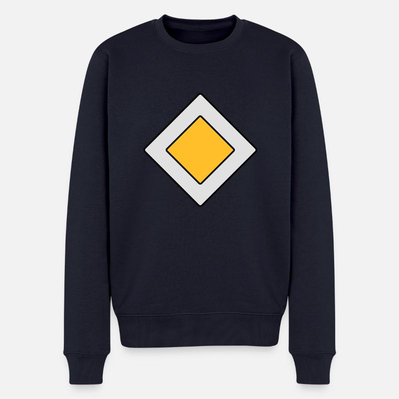 Vorfahrtsschild - Männer Premium Bio Pullover - Navy