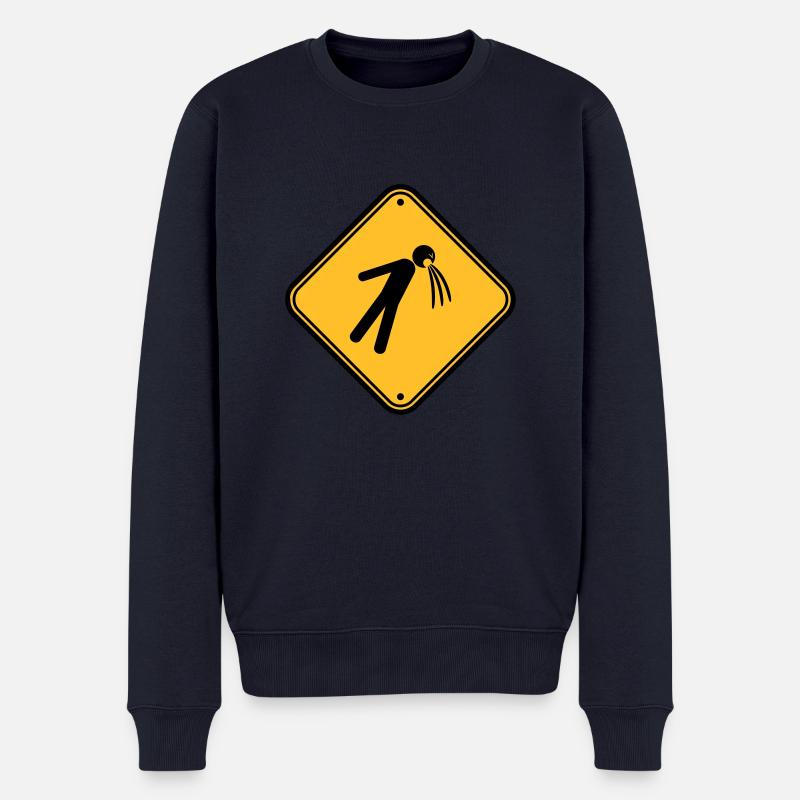 shield caution note vomit vomit - Men's Premium Organic Jumper - navy