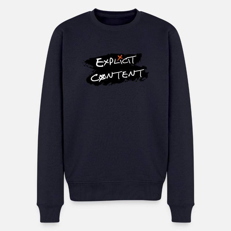 Explicit Content - Männer Premium Bio Pullover - Navy