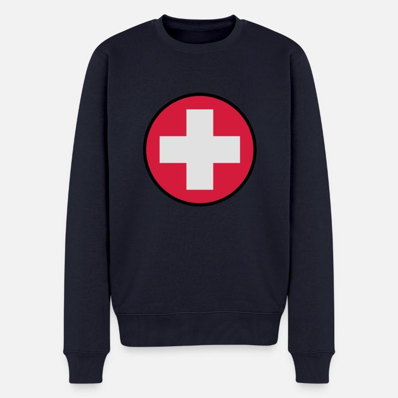 Switzerland9 - Männer Premium Bio Pullover - Navy