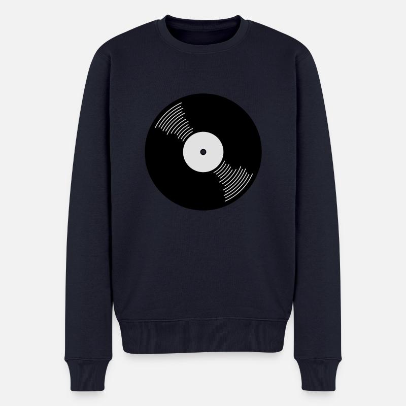 Vinyl - Männer Premium Bio Pullover - Navy