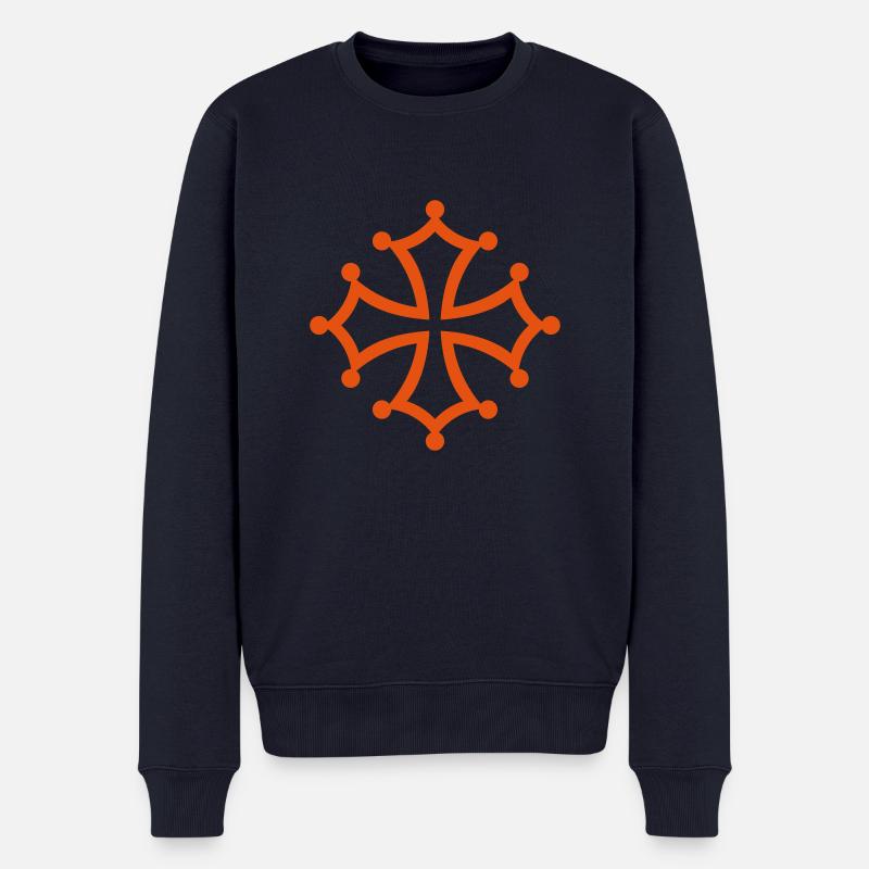 Kreuz - Männer Premium Bio Pullover - Navy
