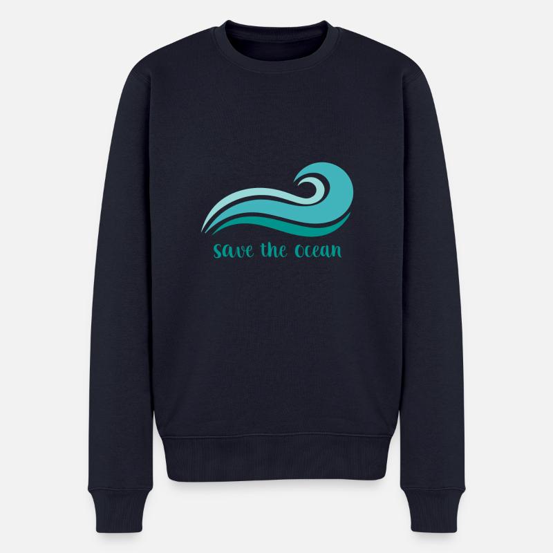 Ozean - Männer Premium Bio Pullover - Navy
