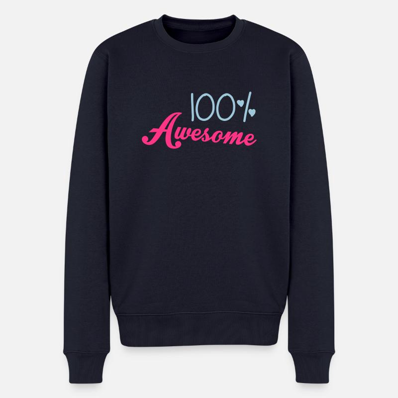 100% Awesome - Männer Premium Bio Pullover - Navy