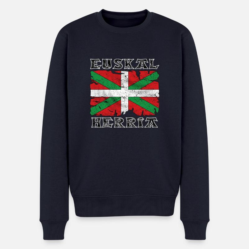 Euskal Herria - Pays Basque 04 - Pull Premium bio Homme - bleu marine